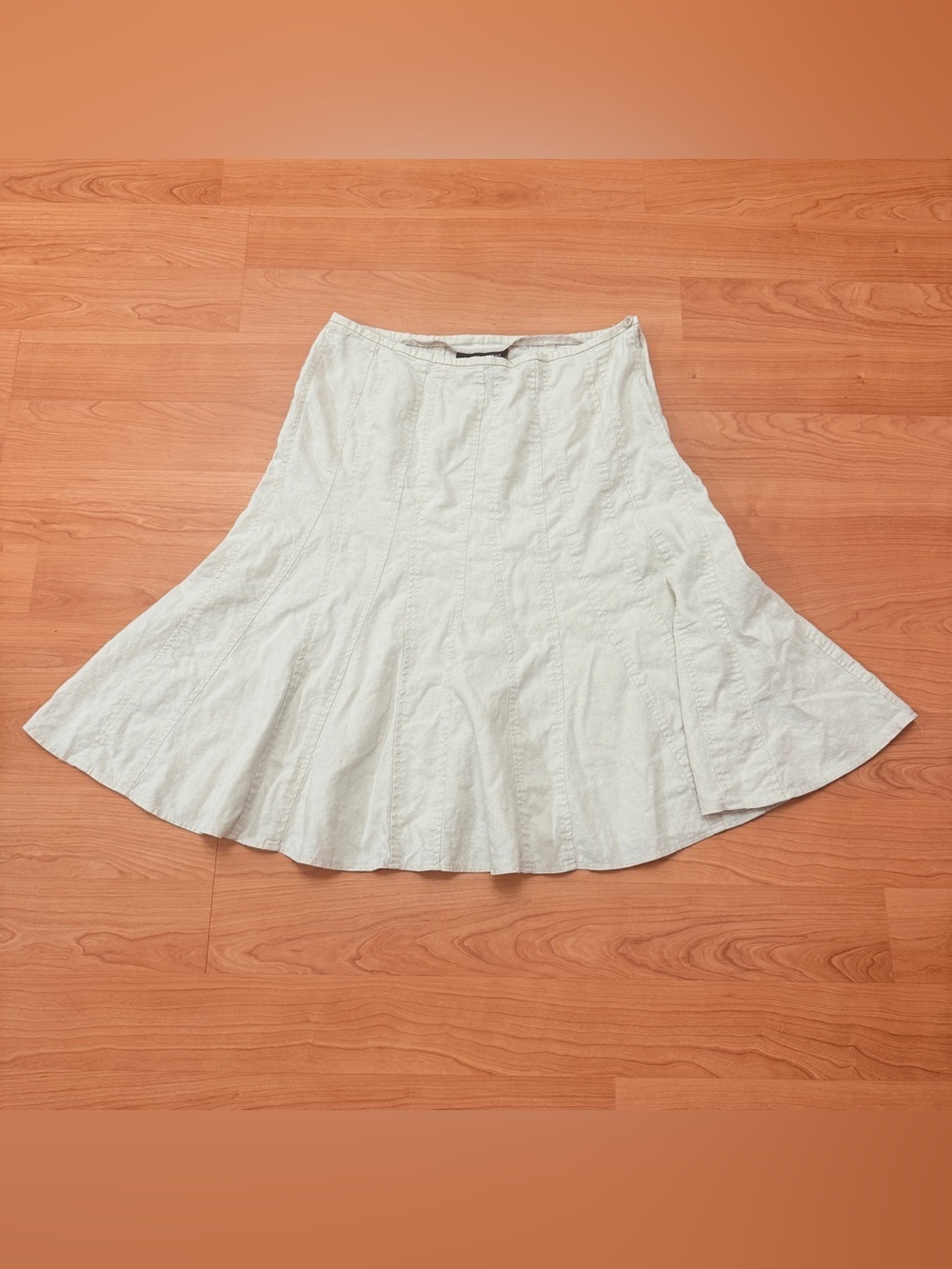 Larry Levine Linen Blend Midi Fit & Flare Skirt sz 14